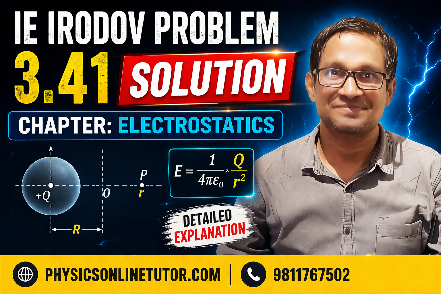 I.E. Irodov Problem 3.41 Solution Electrostatics Complete Explanation I.E. Irodov Problem 3.41 Solution | Electrostatics