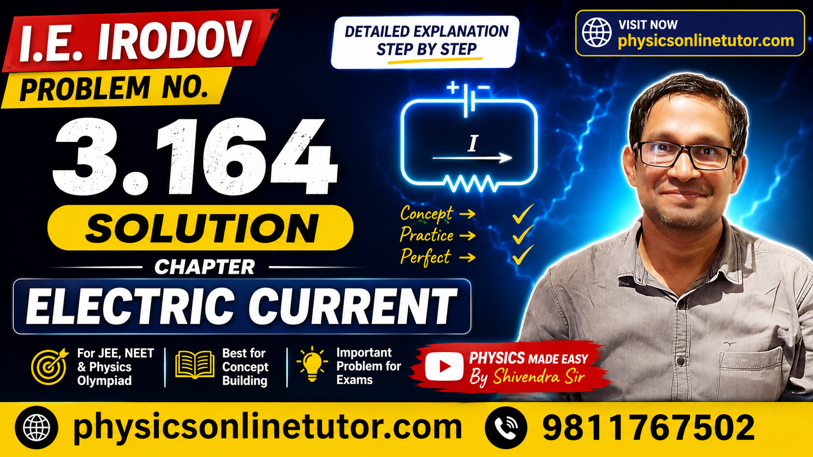 I.E. IRODOV Problem No. 3.164 Solution Chapter Electric Current JEE Advanced & NEET Physics IE Irodov Problem No. 3.164 Solution