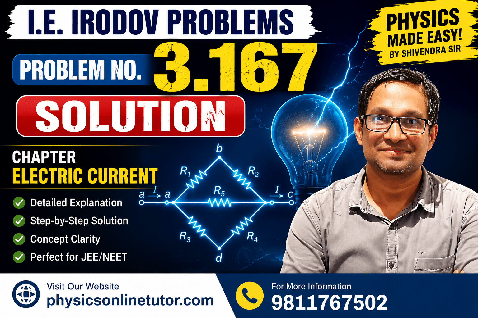 I.E. Irodov Problem No. 3.167 Solution Electric Current JEE Advanced & NEET Physics I.E. Irodov Problem No. 3.167 Solution