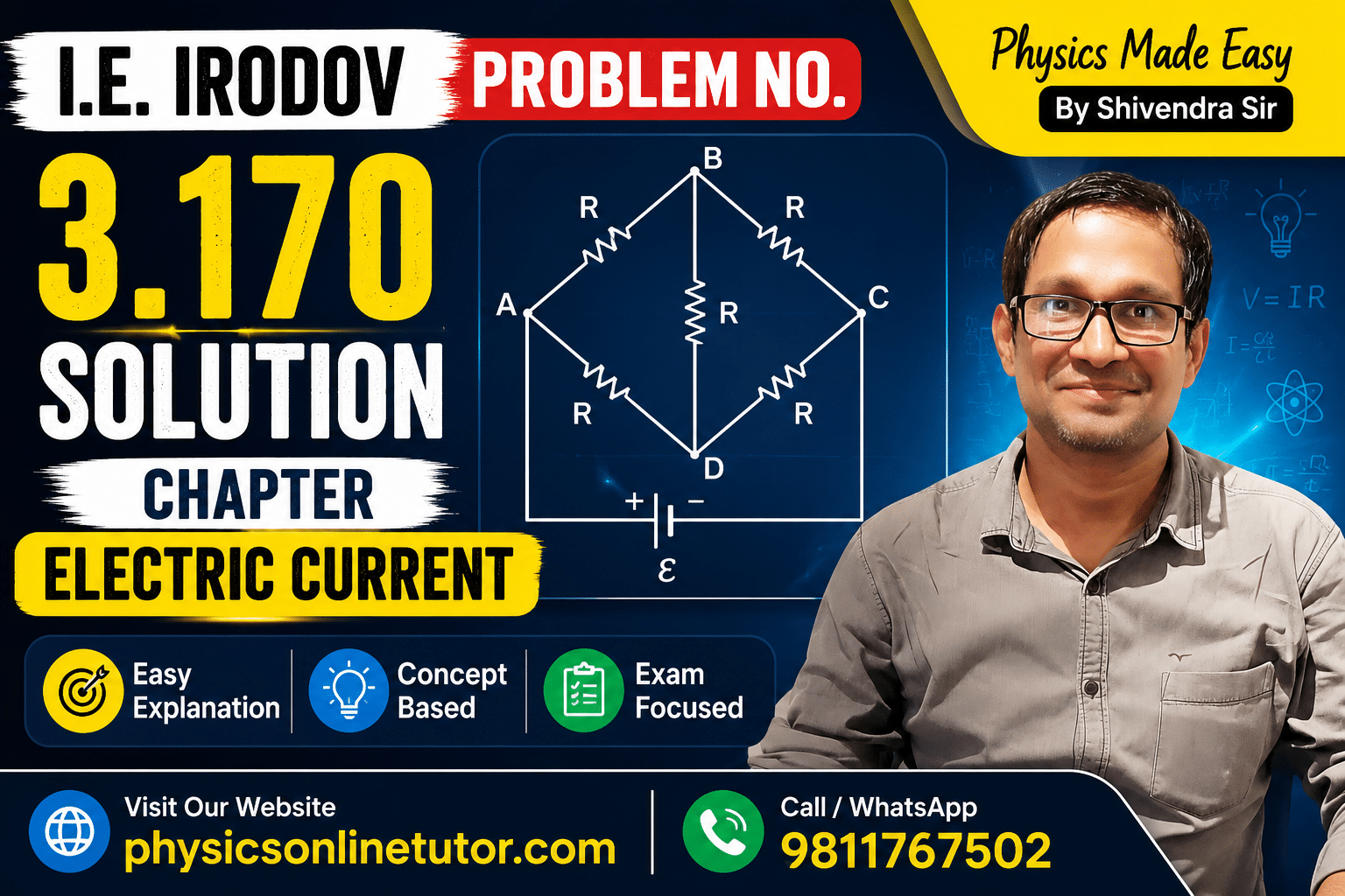 I.E. Irodov Problem No. 3.170 Solution Electric Current JEE Advanced Physics I.E. Irodov Problem No. 3.170 Solution
