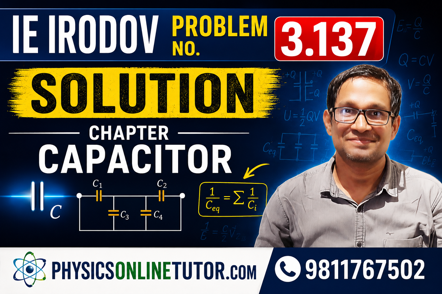 IE IRODOV Problem No. 3.137 Solution Chapter Capacitor IIT JEE Physics IE Irodov Problem No. 3.137 Solution